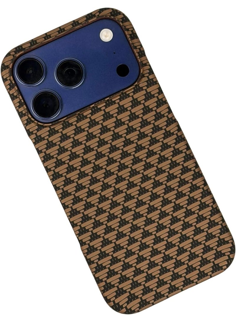 Phoni Ultra Slim Magnetic Case for iPhone 17 Pro Max, Compatible with MagSafe, Thin Lightweight Matte Phone Case, Carbon Fiber Style Texture, Raised Camera Protection (Champagne Weave – Gold Carbon) - Image 2